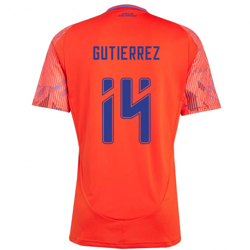 Danxen Bambino Maglia Ana Gutiérrez #14 Arancione Rosso Kit Gara Away 2025/26 Maglietta