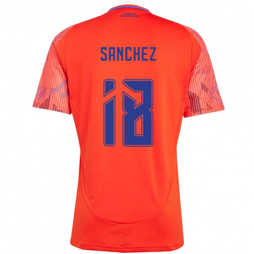 Danxen Bambino Maglia Bárbara Sánchez #18 Arancione Rosso Kit Gara Away 2025/26 Maglietta