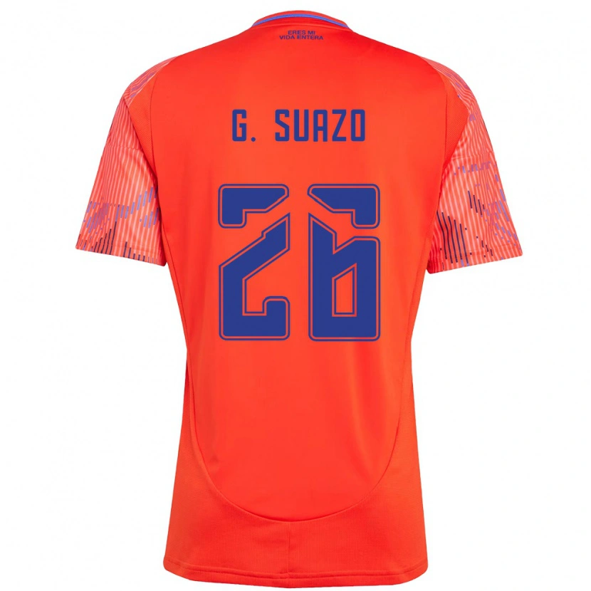 Danxen Bambino Maglia Grettel Suazo #26 Arancione Rosso Kit Gara Away 2025/26 Maglietta