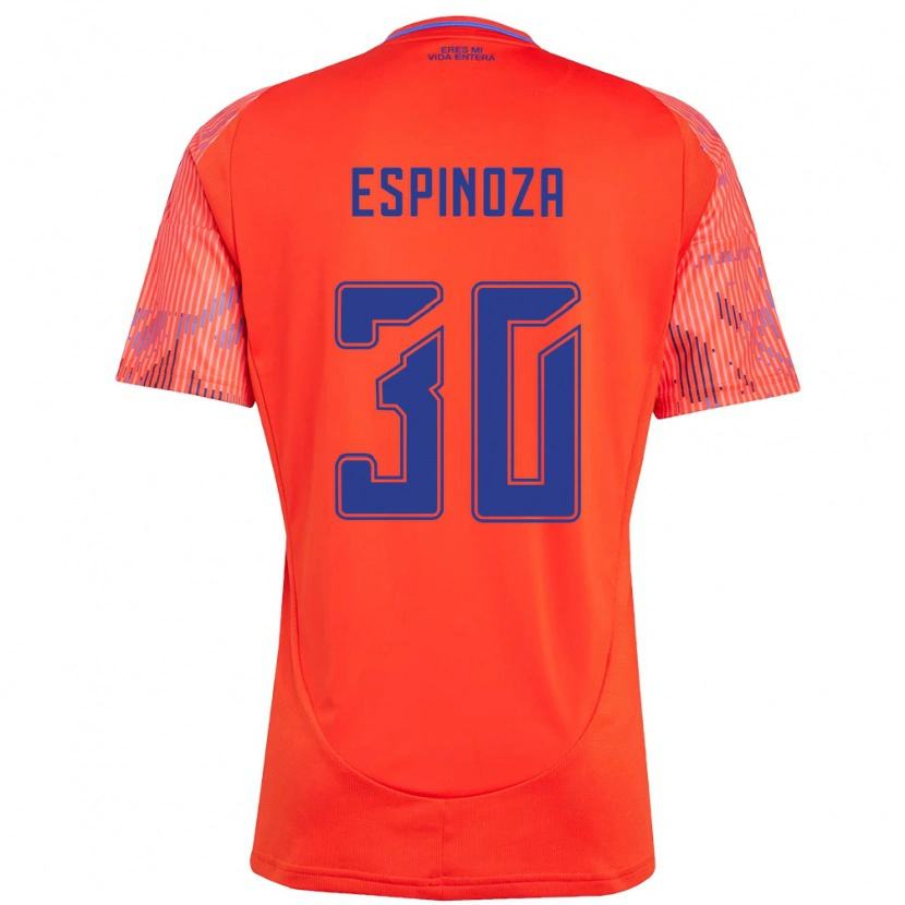 Danxen Bambino Maglia Isidora Espinoza #30 Arancione Rosso Kit Gara Away 2025/26 Maglietta