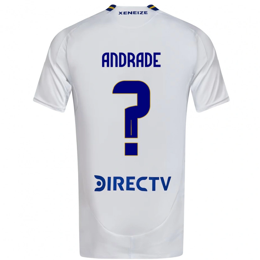 Danxen Bambino Maglia Luka Andrade #0 Bianco Blu Kit Gara Away 2025/26 Maglietta