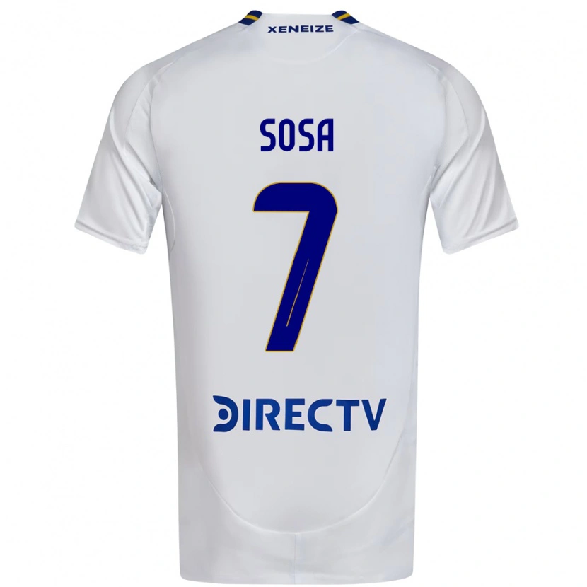 Danxen Bambino Maglia Elián Sosa #7 Bianco Blu Kit Gara Away 2025/26 Maglietta