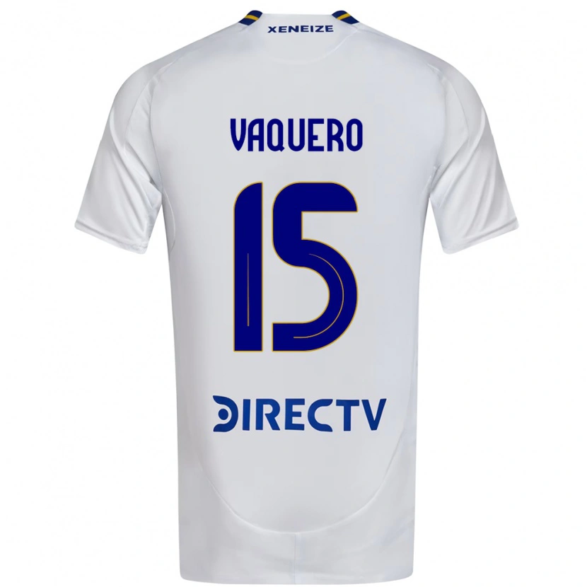Danxen Bambino Maglia Ivan Vaquero #15 Bianco Blu Kit Gara Away 2025/26 Maglietta