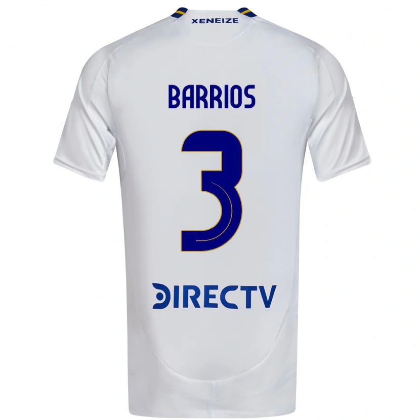Danxen Bambino Maglia Gabriela Barrios #3 Bianco Blu Kit Gara Away 2025/26 Maglietta