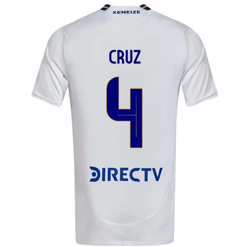 Danxen Bambino Maglia Julieta Cruz #4 Bianco Blu Kit Gara Away 2025/26 Maglietta