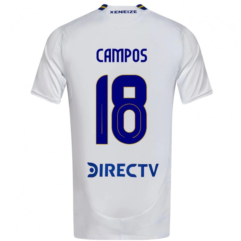 Danxen Bambino Maglia Brisa Campos #18 Bianco Blu Kit Gara Away 2025/26 Maglietta