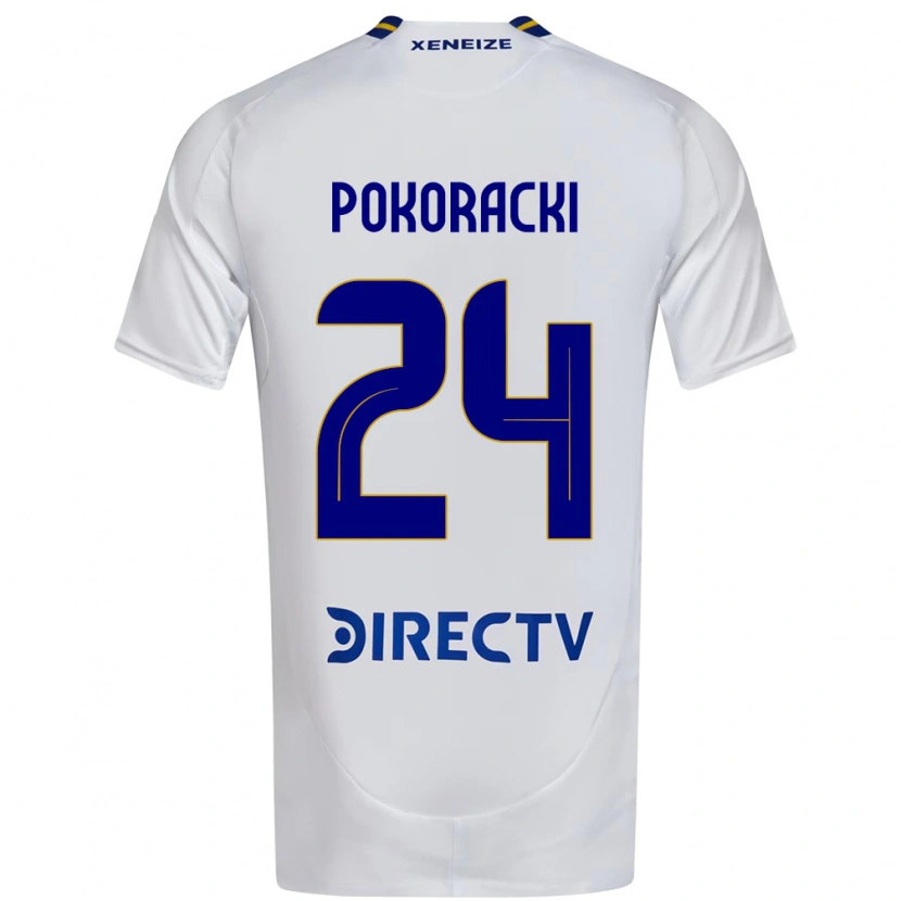 Danxen Bambino Maglia Belén Pokoracki #24 Bianco Blu Kit Gara Away 2025/26 Maglietta