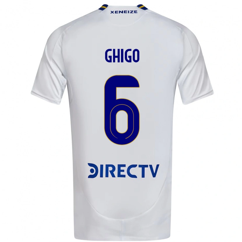 Danxen Bambino Maglia Cecilia Ghigo #6 Bianco Blu Kit Gara Away 2025/26 Maglietta