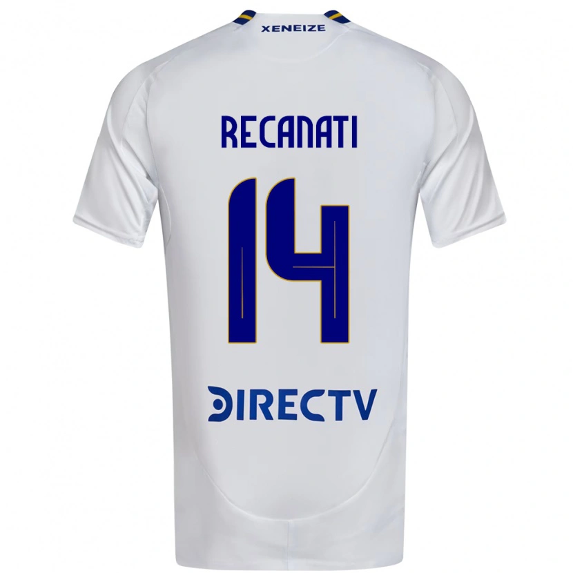 Danxen Bambino Maglia Bianca Recanati #14 Bianco Blu Kit Gara Away 2025/26 Maglietta
