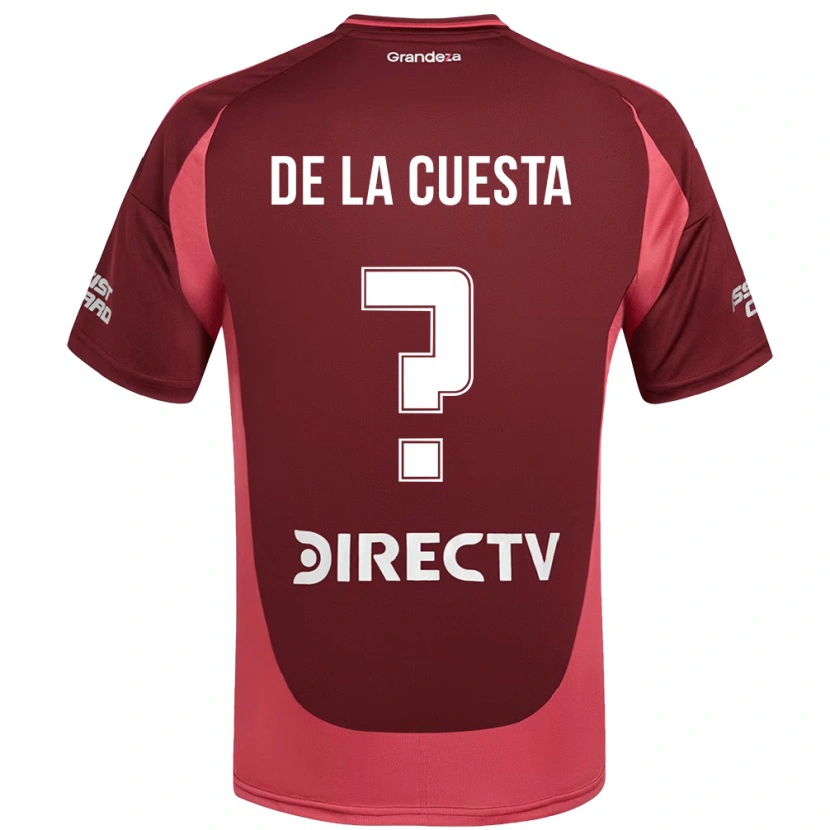 Danxen Bambino Maglia Agustín De La Cuesta #0 Borgogna Magenta Kit Gara Away 2025/26 Maglietta