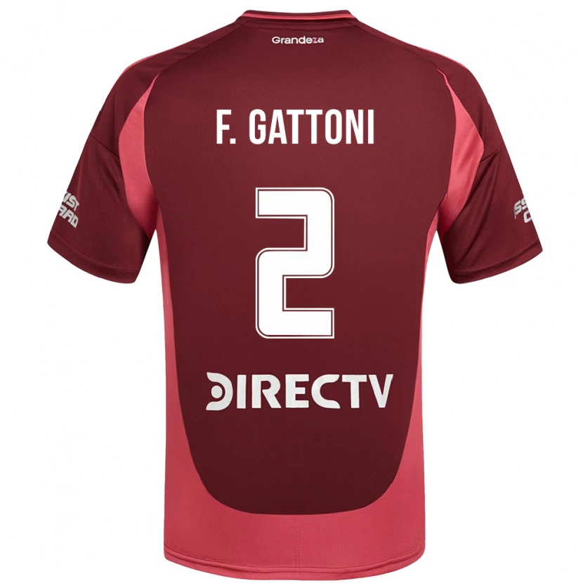 Danxen Bambino Maglia Federico Gattoni #2 Borgogna Magenta Kit Gara Away 2025/26 Maglietta