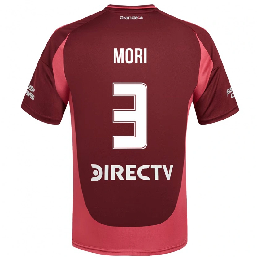 Danxen Bambino Maglia Ramiro Funes Mori #3 Borgogna Magenta Kit Gara Away 2025/26 Maglietta