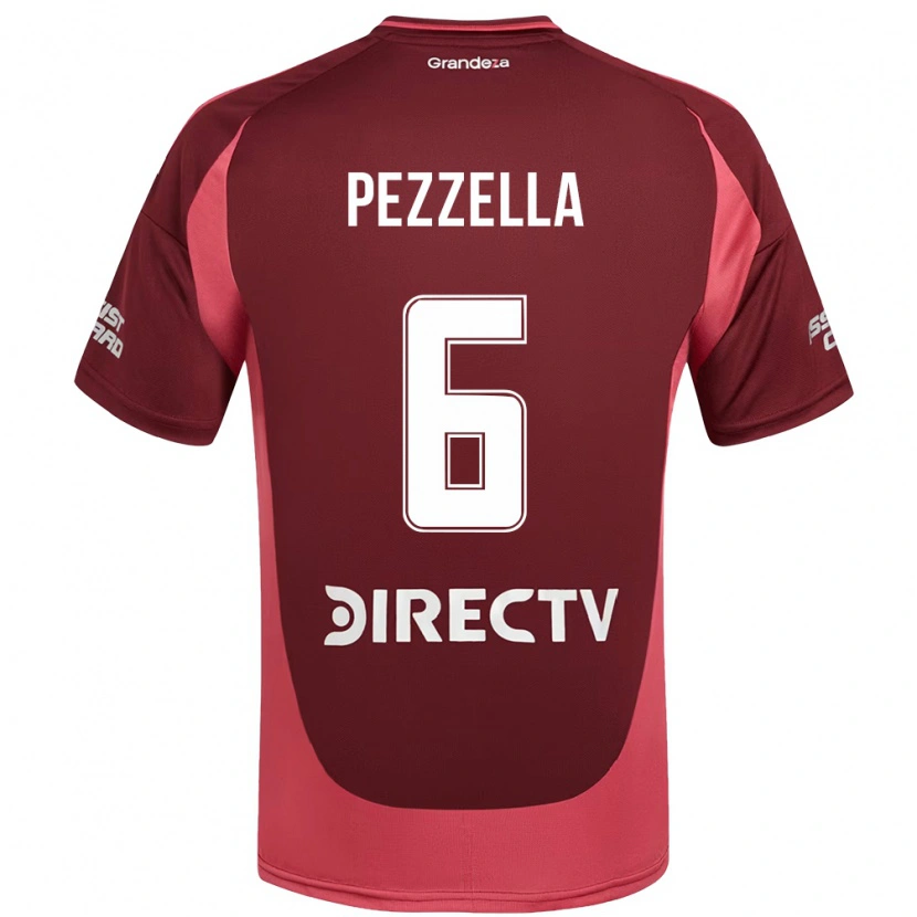 Danxen Bambino Maglia Germán Pezzella #6 Borgogna Magenta Kit Gara Away 2025/26 Maglietta