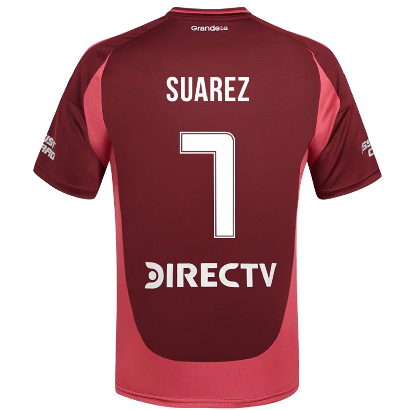 Danxen Bambino Maglia Matias Suarez #7 Borgogna Magenta Kit Gara Away 2025/26 Maglietta