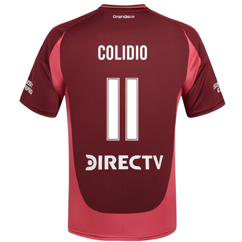 Danxen Bambino Maglia Facundo Colidio #11 Borgogna Magenta Kit Gara Away 2025/26 Maglietta