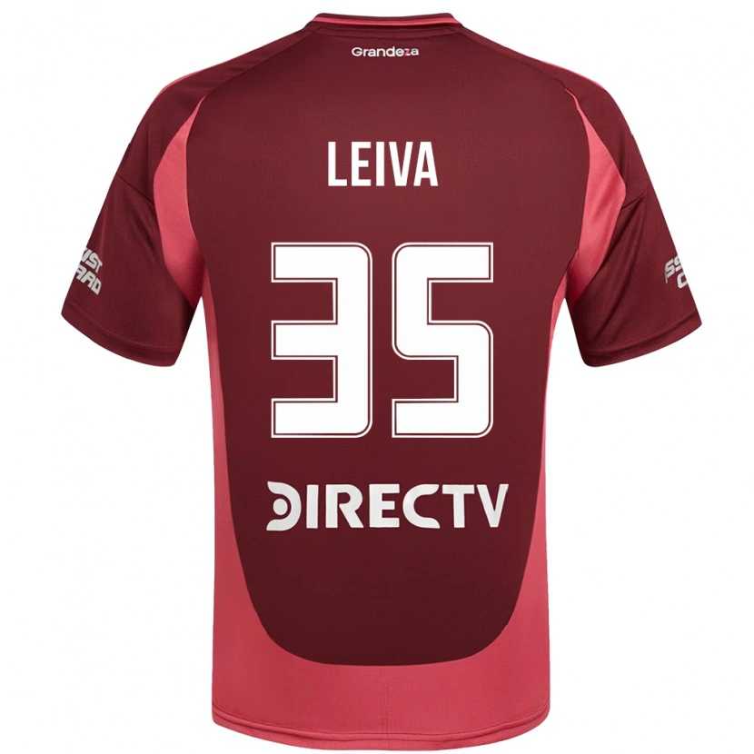 Danxen Bambino Maglia Tobías Leiva #35 Borgogna Magenta Kit Gara Away 2025/26 Maglietta