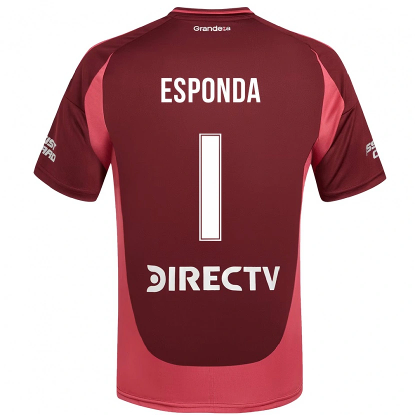 Danxen Bambino Maglia Lara Esponda #1 Borgogna Magenta Kit Gara Away 2025/26 Maglietta
