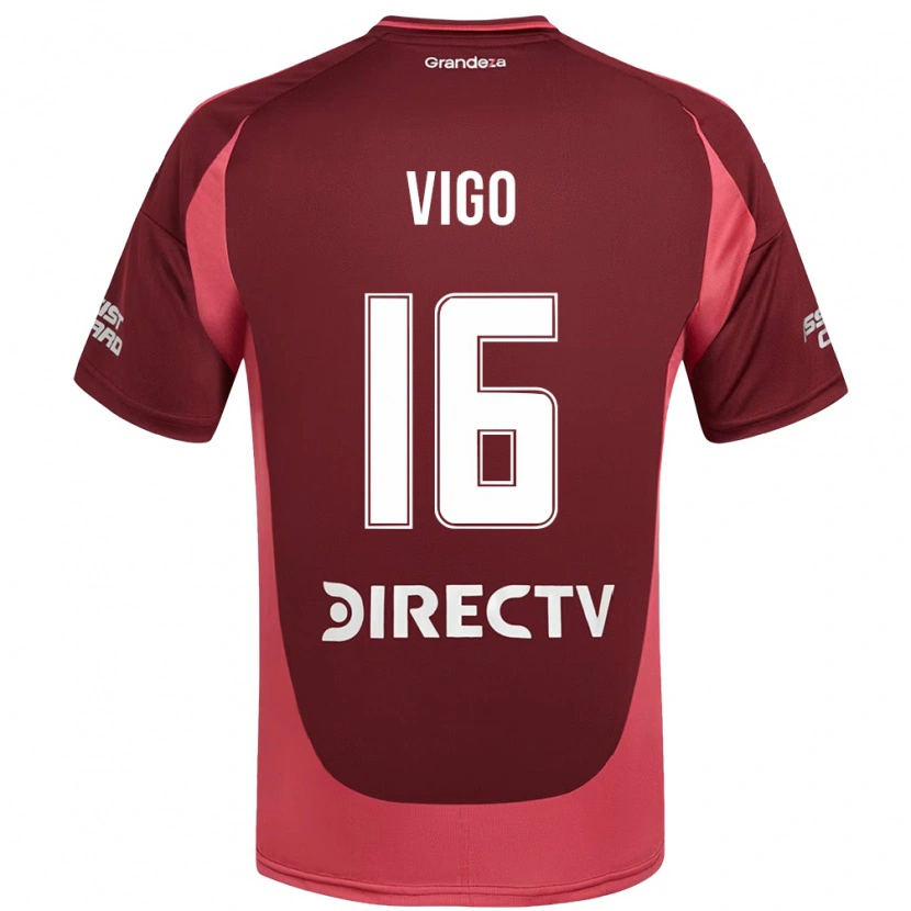 Danxen Bambino Maglia Alex Vigo #16 Borgogna Magenta Kit Gara Away 2025/26 Maglietta