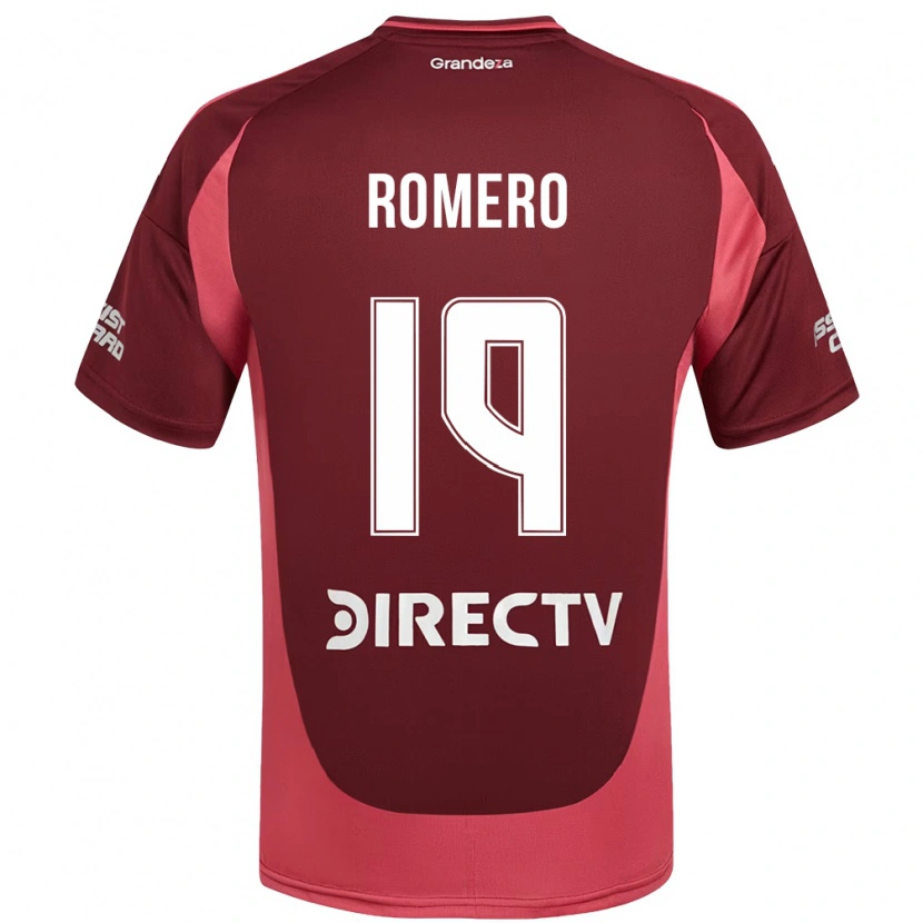 Danxen Bambino Maglia Braian Romero #19 Borgogna Magenta Kit Gara Away 2025/26 Maglietta