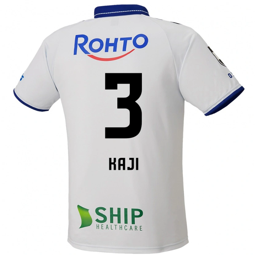 Danxen Bambino Maglia Rihito Kaji #3 Bianco Blu Nero Kit Gara Away 2025/26 Maglietta