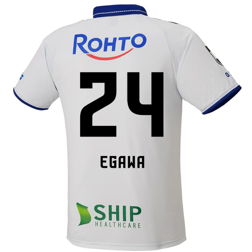 Danxen Bambino Maglia Yusei Egawa #24 Bianco Blu Nero Kit Gara Away 2025/26 Maglietta