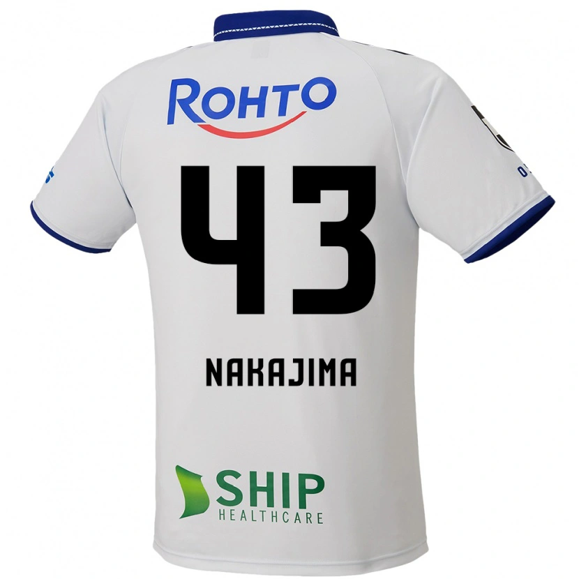 Danxen Bambino Maglia Yugo Nakajima #43 Bianco Blu Nero Kit Gara Away 2025/26 Maglietta