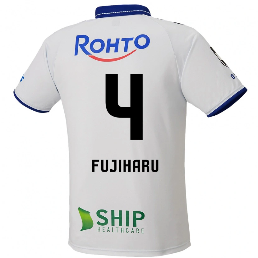 Danxen Bambino Maglia Hiroki Fujiharu #4 Bianco Blu Nero Kit Gara Away 2025/26 Maglietta