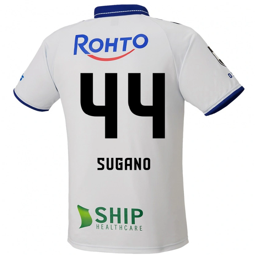 Danxen Bambino Maglia Ryusei Sugano #44 Bianco Blu Nero Kit Gara Away 2025/26 Maglietta