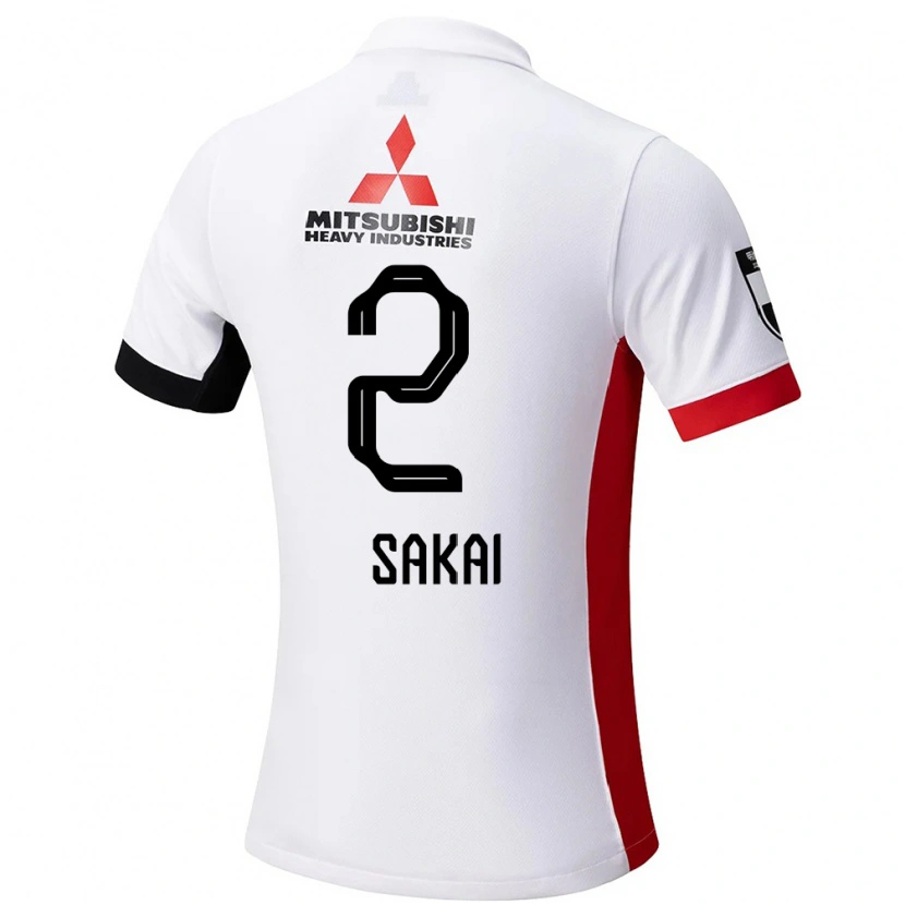 Danxen Bambino Maglia Hiroki Sakai #2 Bianco Nero Kit Gara Away 2025/26 Maglietta