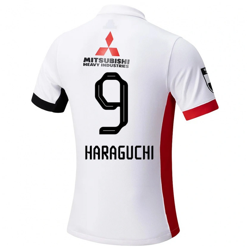 Danxen Bambino Maglia Genki Haraguchi #9 Bianco Nero Kit Gara Away 2025/26 Maglietta