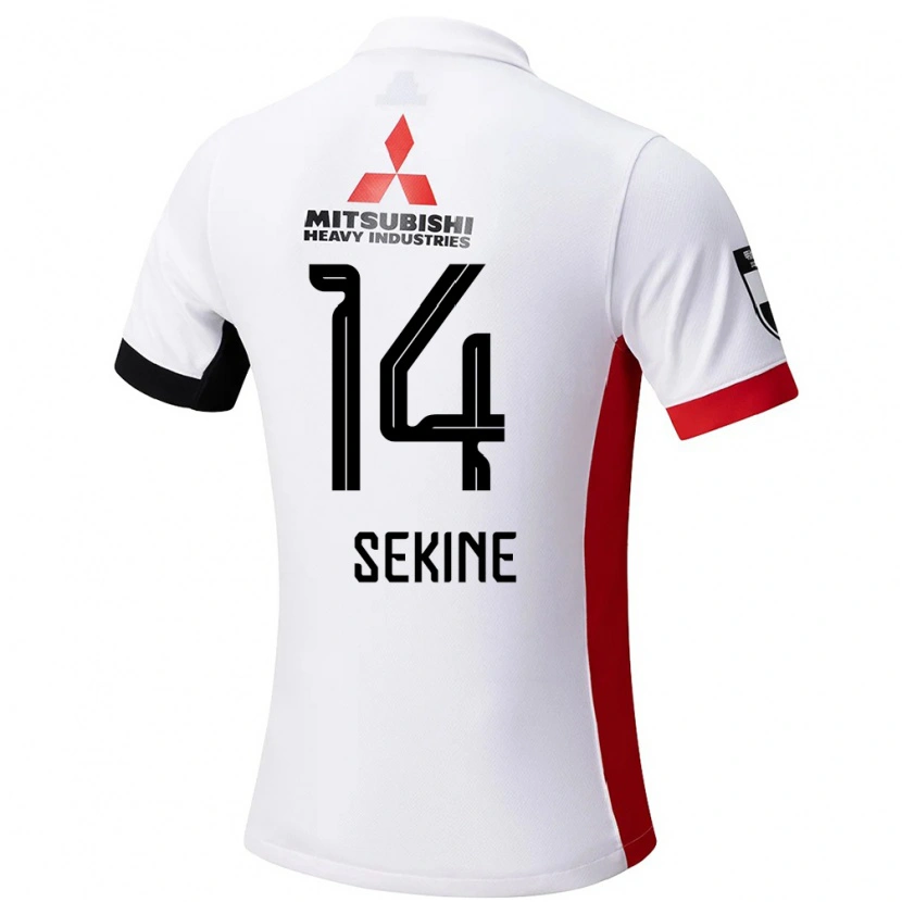 Danxen Bambino Maglia Takahiro Sekine #14 Bianco Nero Kit Gara Away 2025/26 Maglietta