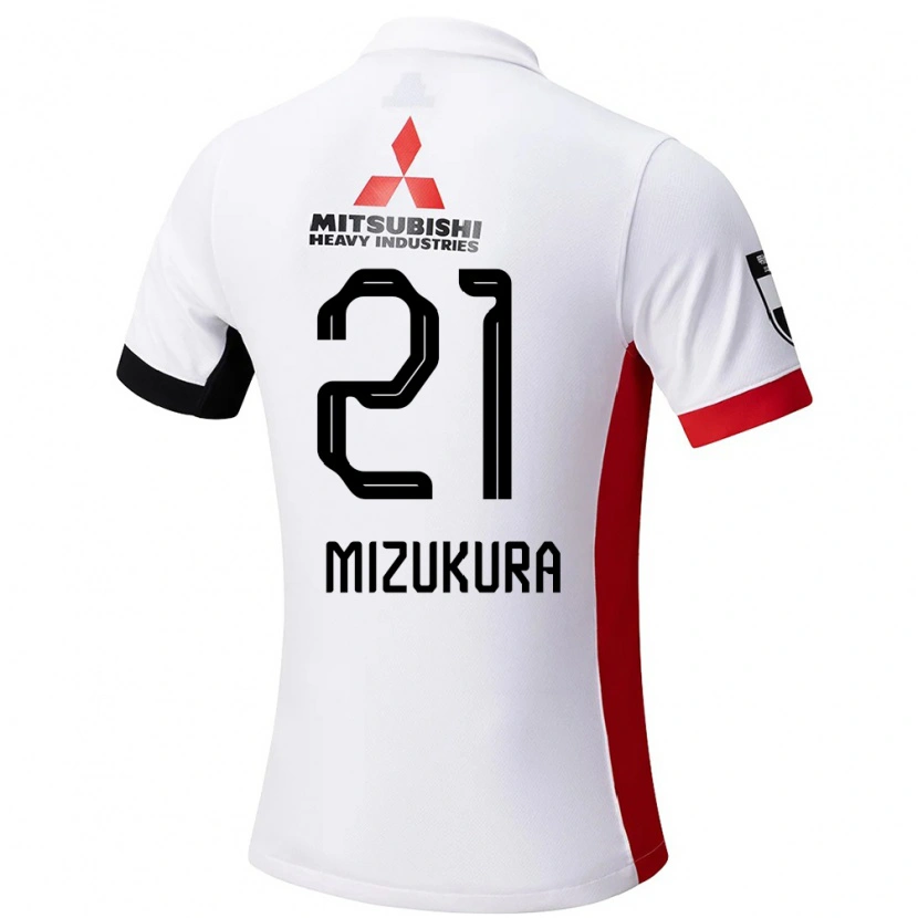 Danxen Bambino Maglia Kei Mizukura #21 Bianco Nero Kit Gara Away 2025/26 Maglietta