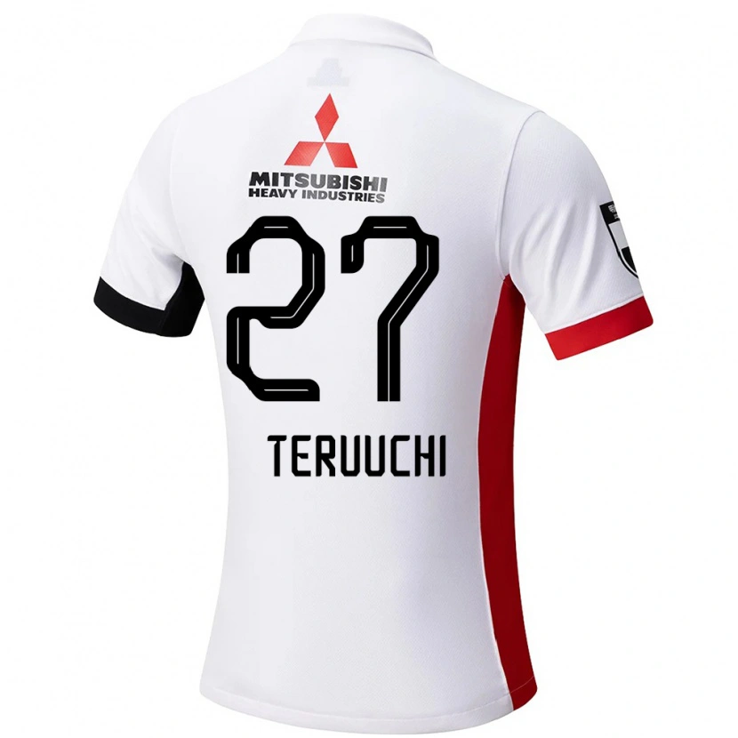 Danxen Bambino Maglia Toshikazu Teruuchi #27 Bianco Nero Kit Gara Away 2025/26 Maglietta