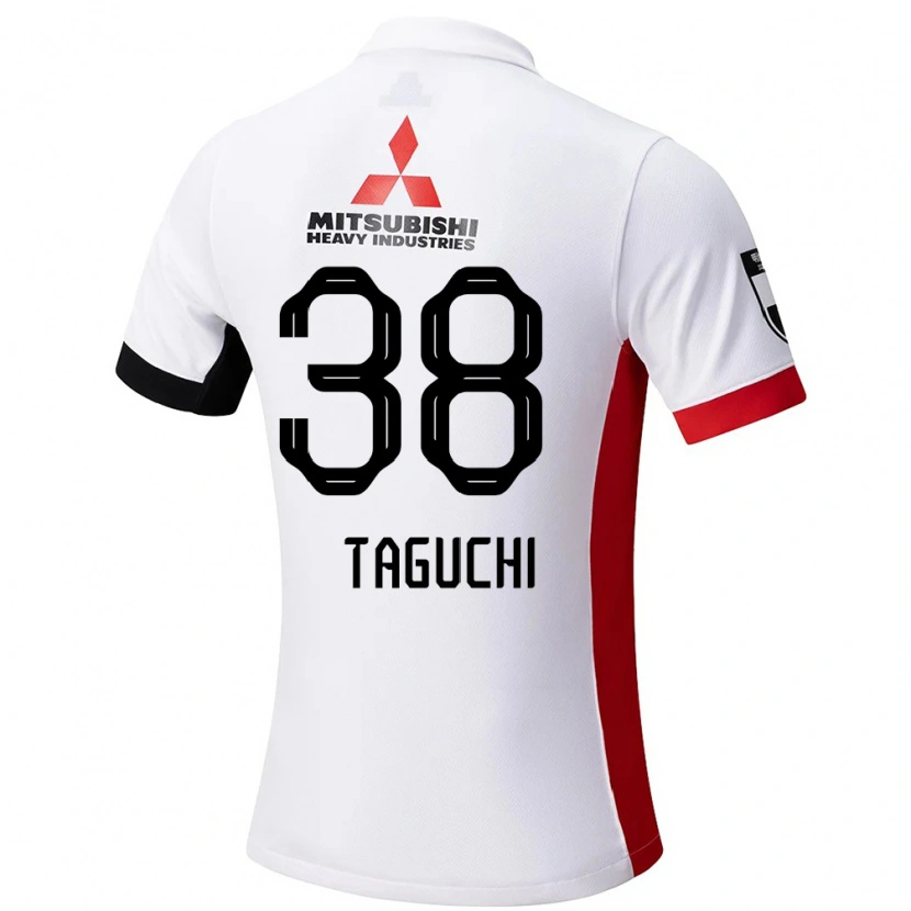 Danxen Bambino Maglia Keita Taguchi #38 Bianco Nero Kit Gara Away 2025/26 Maglietta