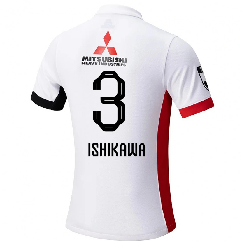 Danxen Bambino Maglia Rion Ishikawa #3 Bianco Nero Kit Gara Away 2025/26 Maglietta