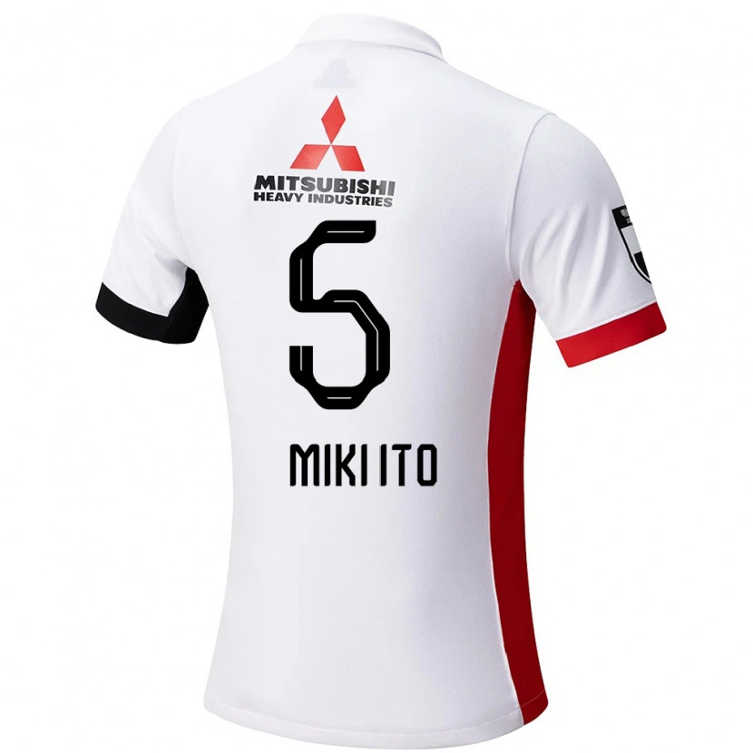 Danxen Bambino Maglia Miki Ito #5 Bianco Nero Kit Gara Away 2025/26 Maglietta