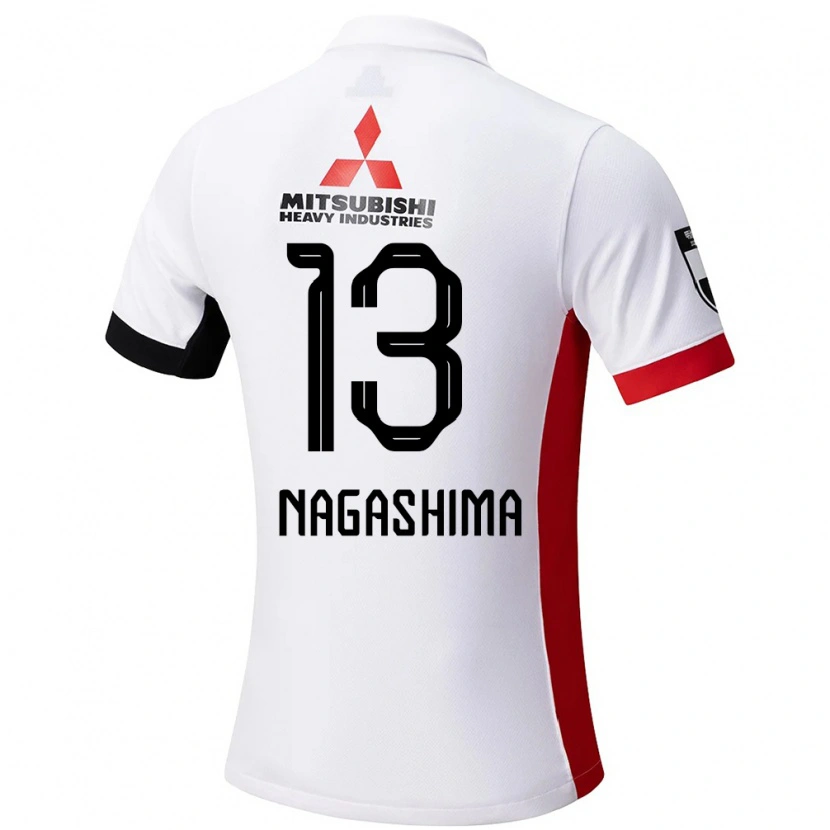Danxen Bambino Maglia Reina Nagashima #13 Bianco Nero Kit Gara Away 2025/26 Maglietta