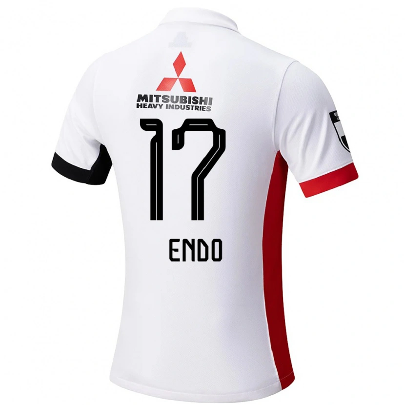 Danxen Bambino Maglia Yu Endo #17 Bianco Nero Kit Gara Away 2025/26 Maglietta
