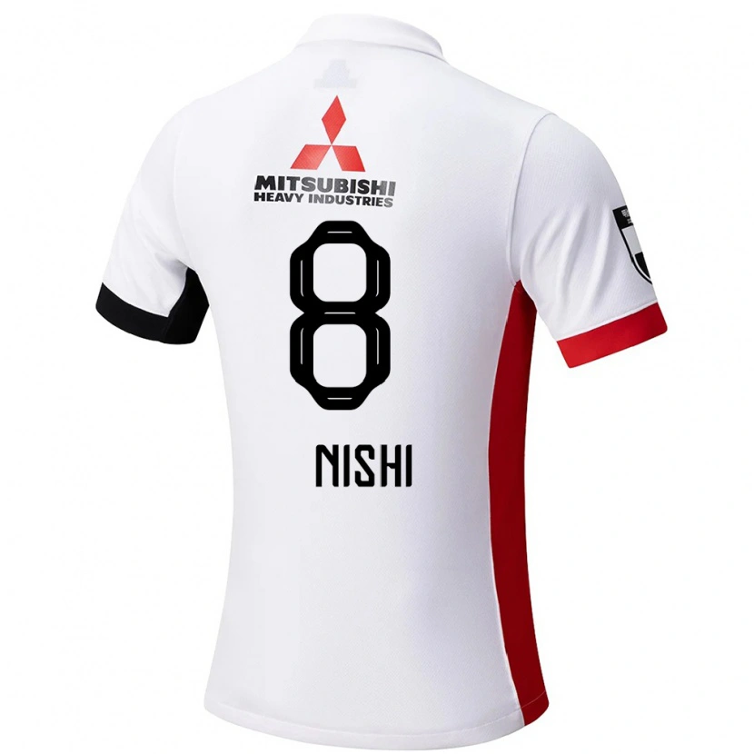 Danxen Bambino Maglia Daigo Nishi #8 Bianco Nero Kit Gara Away 2025/26 Maglietta