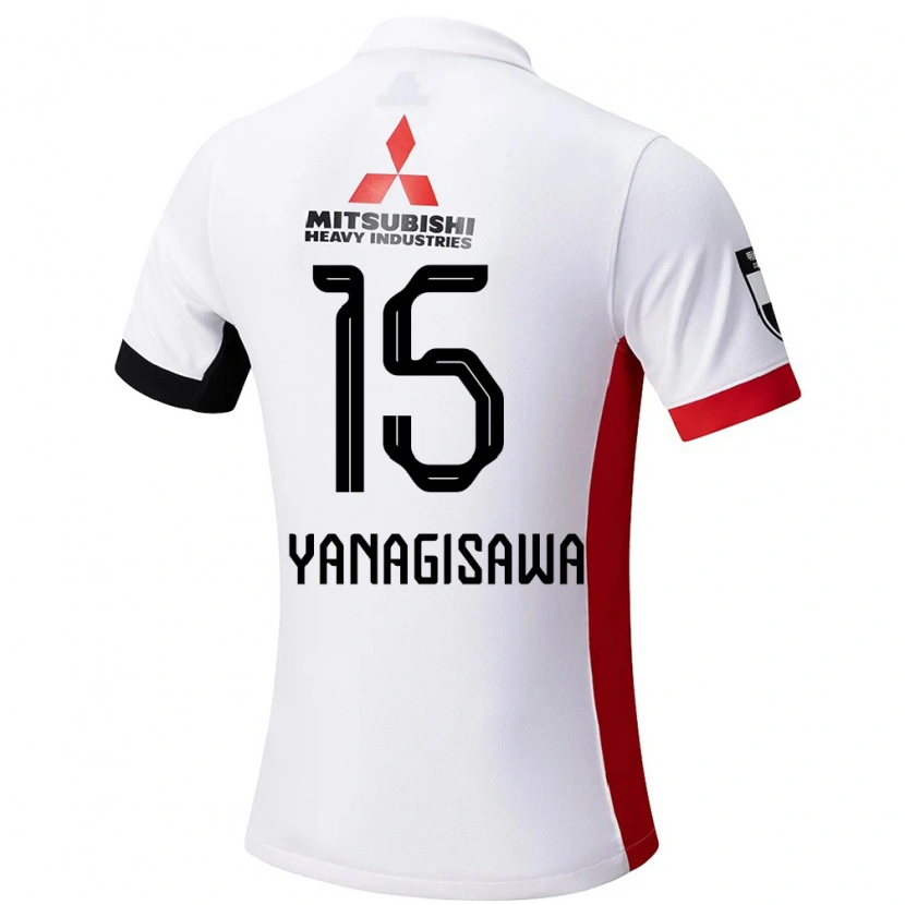 Danxen Bambino Maglia Saki Yanagisawa #15 Bianco Nero Kit Gara Away 2025/26 Maglietta