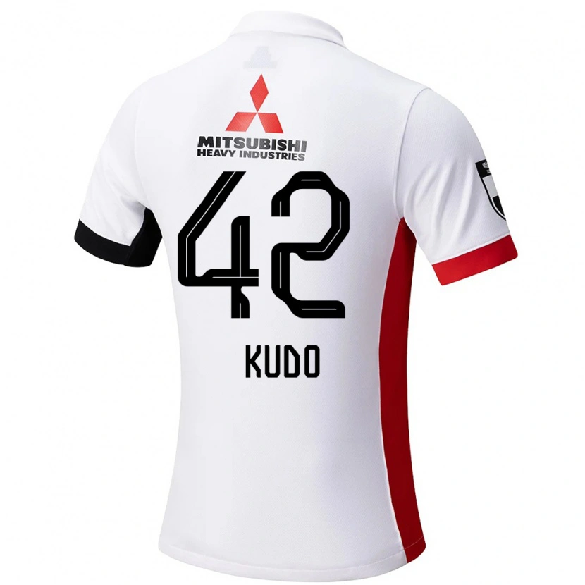 Danxen Bambino Maglia Kota Kudo #42 Bianco Nero Kit Gara Away 2025/26 Maglietta