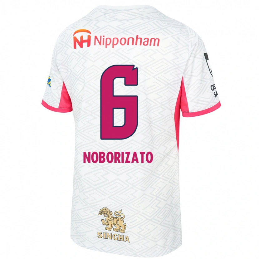 Danxen Bambino Maglia Kyohei Noborizato #6 Bianco Rosa Sakura Kit Gara Away 2025/26 Maglietta