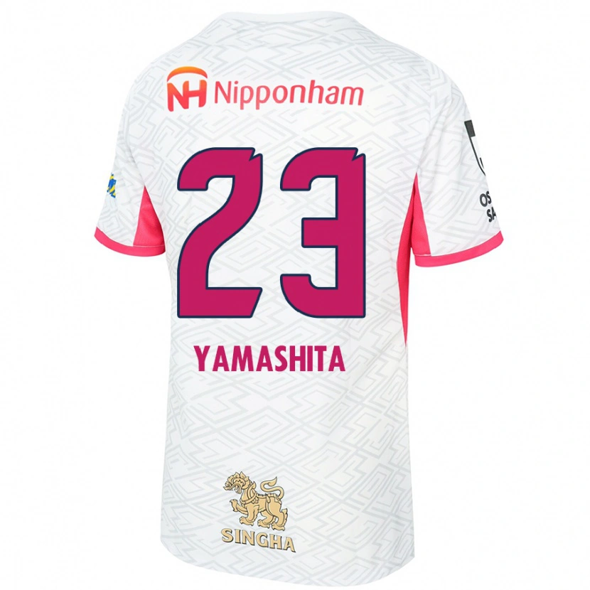 Danxen Bambino Maglia Tatsuya Yamashita #23 Bianco Rosa Sakura Kit Gara Away 2025/26 Maglietta