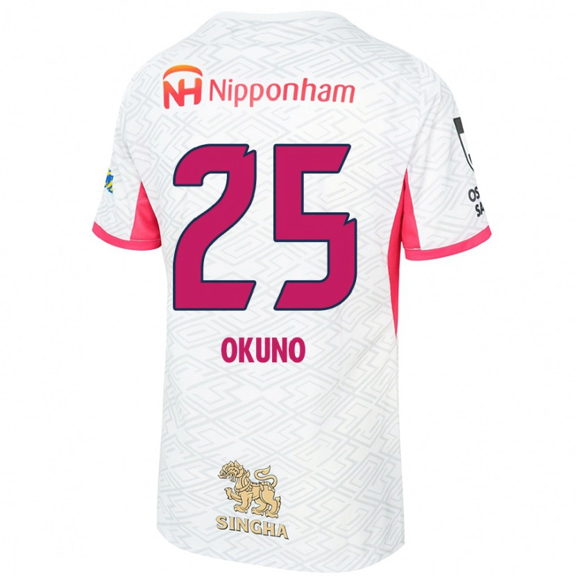 Danxen Bambino Maglia Hiroaki Okuno #25 Bianco Rosa Sakura Kit Gara Away 2025/26 Maglietta