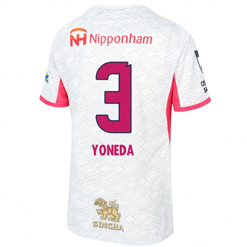 Danxen Bambino Maglia Hiromi Yoneda #3 Bianco Rosa Sakura Kit Gara Away 2025/26 Maglietta