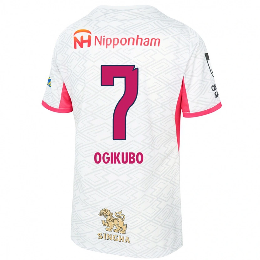 Danxen Bambino Maglia Yuri Ogikubo #7 Bianco Rosa Sakura Kit Gara Away 2025/26 Maglietta