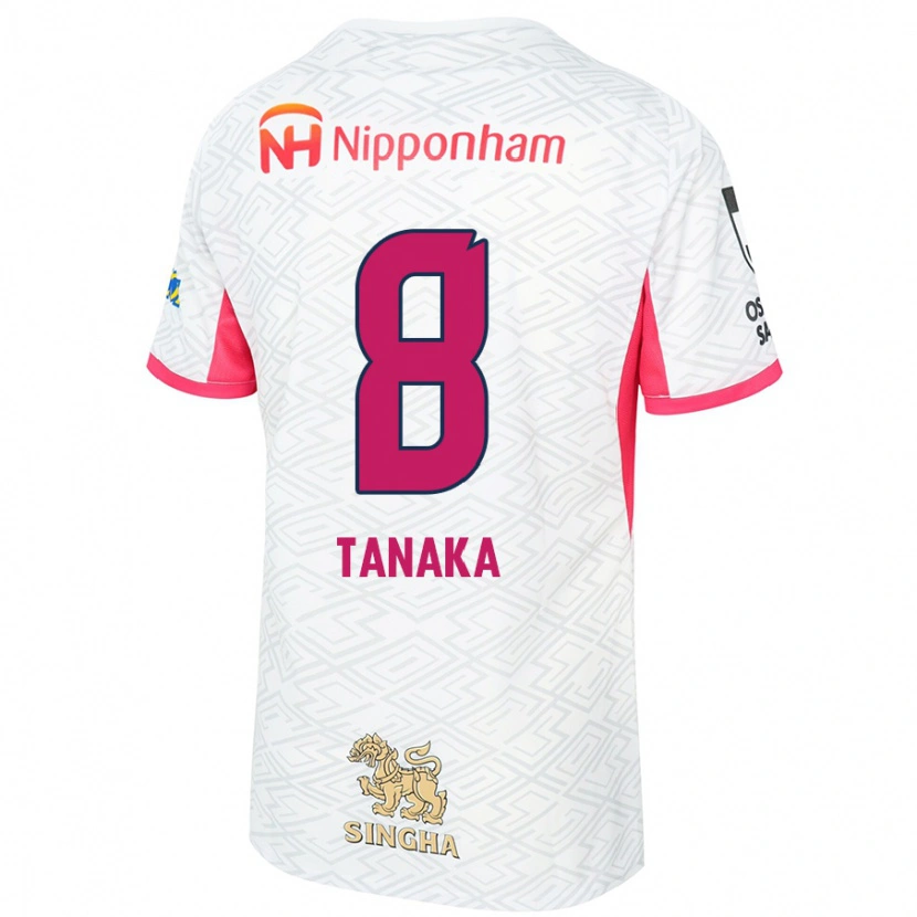Danxen Bambino Maglia Tomoko Tanaka #8 Bianco Rosa Sakura Kit Gara Away 2025/26 Maglietta