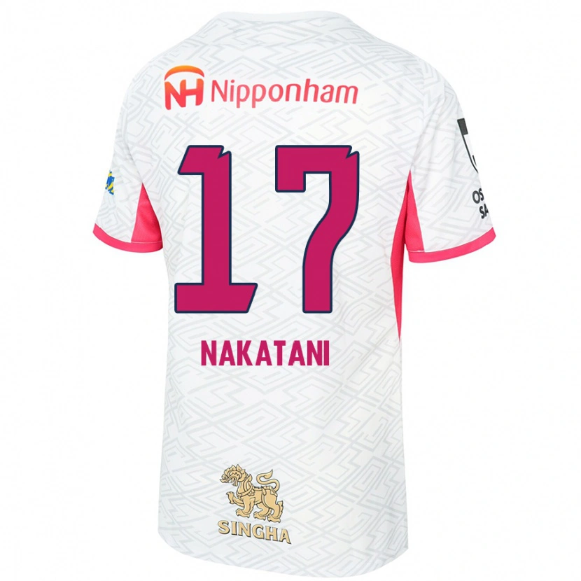 Danxen Bambino Maglia Rina Nakatani #17 Bianco Rosa Sakura Kit Gara Away 2025/26 Maglietta