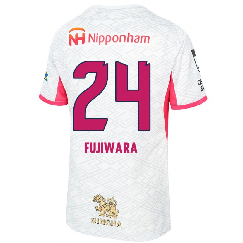 Danxen Bambino Maglia Nodoka Fujiwara #24 Bianco Rosa Sakura Kit Gara Away 2025/26 Maglietta