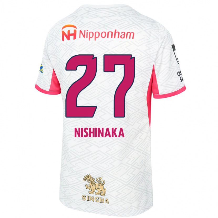 Danxen Bambino Maglia Maho Nishinaka #27 Bianco Rosa Sakura Kit Gara Away 2025/26 Maglietta